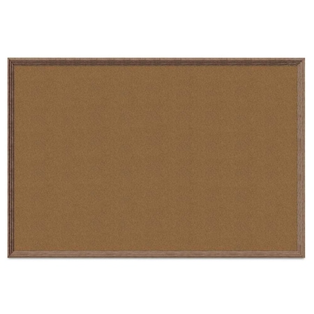 United Visual Products Decor Wood Combo Board, 60"x48", Walnut/White Porcelain & Black UV704DEFAB-WALNUT-WHTPORC-BLACK